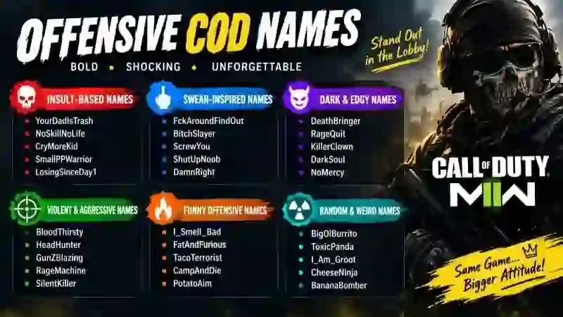 offensive cod names