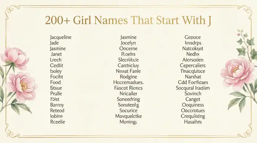 200+ Girl Names That Start With J