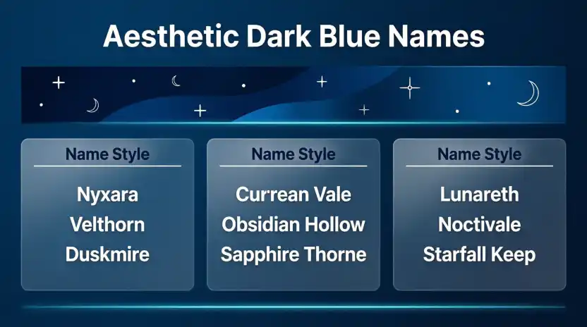 Aesthetic Dark Blue Names