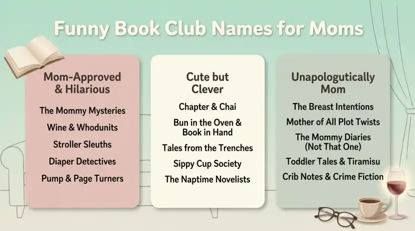 Funny Book Club Names for Moms