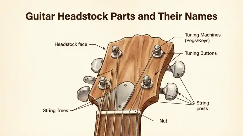 Guitar Headstock Parts and Their Names