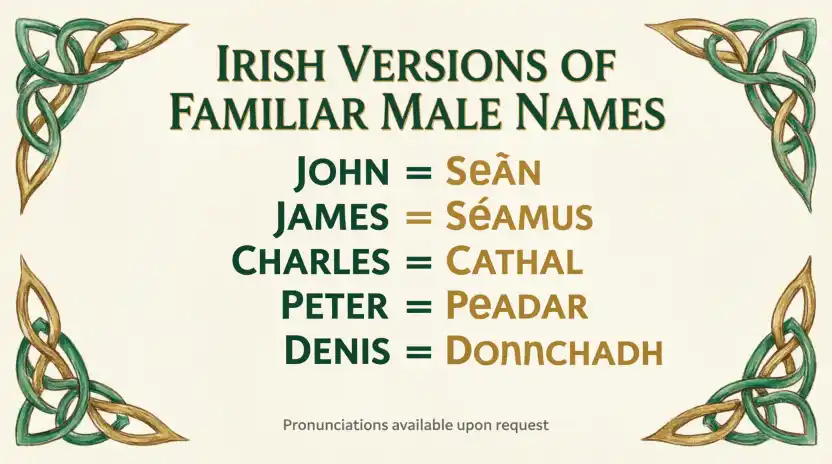 Irish Versions of Familiar Male Names