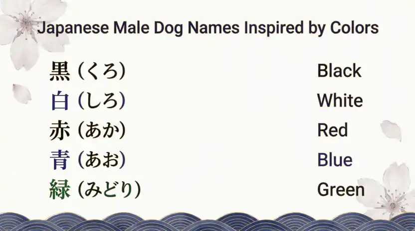 Japanese Male Dog Names Inspired by Colors