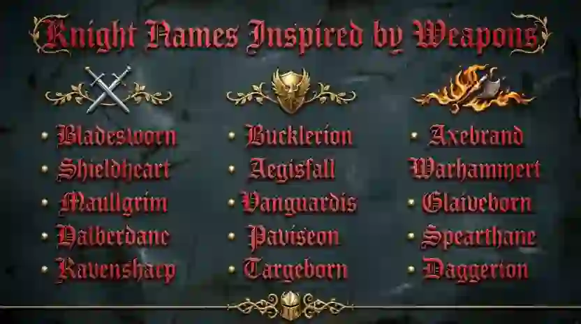 Knight Names Inspired by Weapons