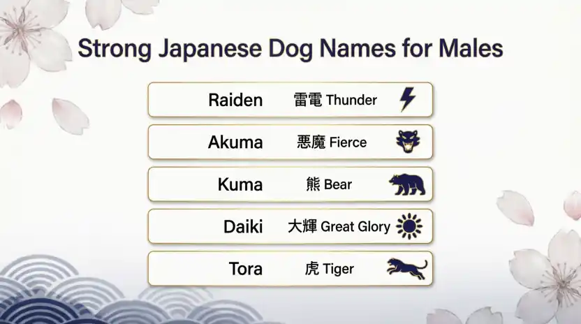 Strong Japanese Dog Names for Males
